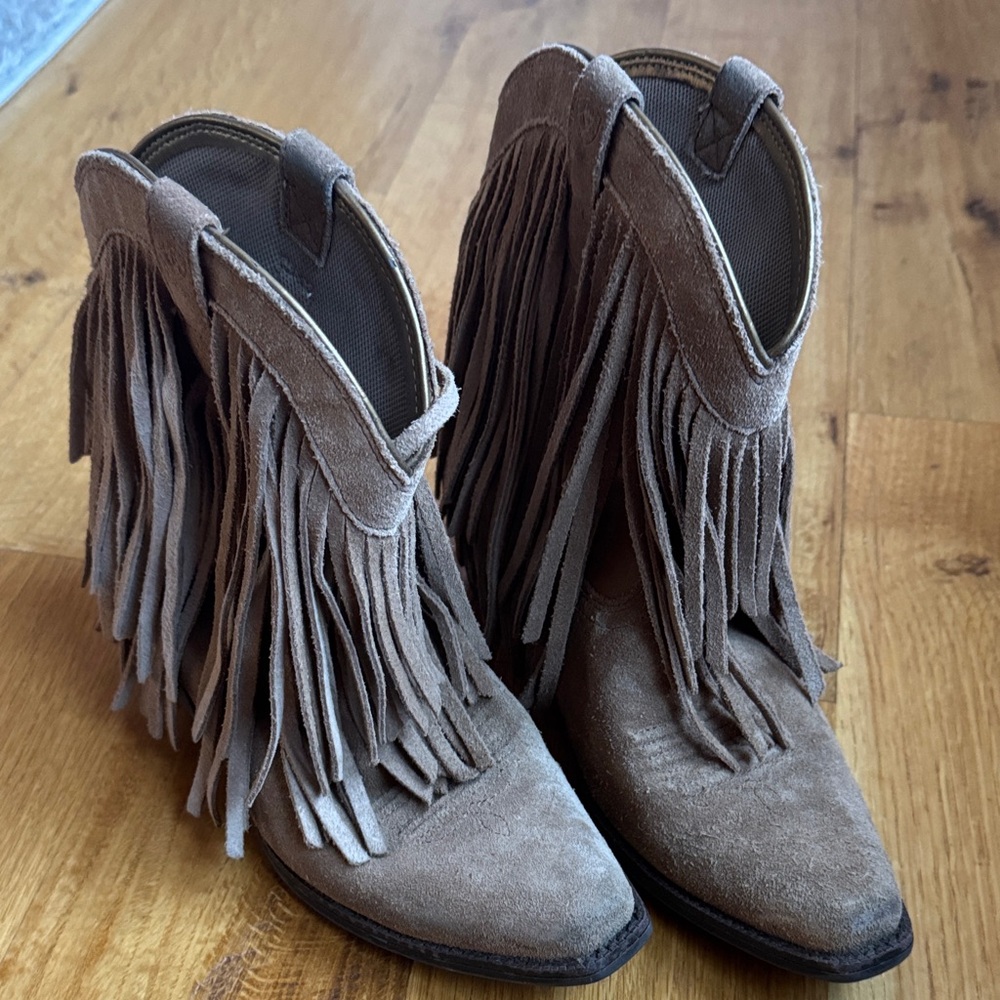 ARIAT Fringe Western Ankle Boots - Picture 2 of 7